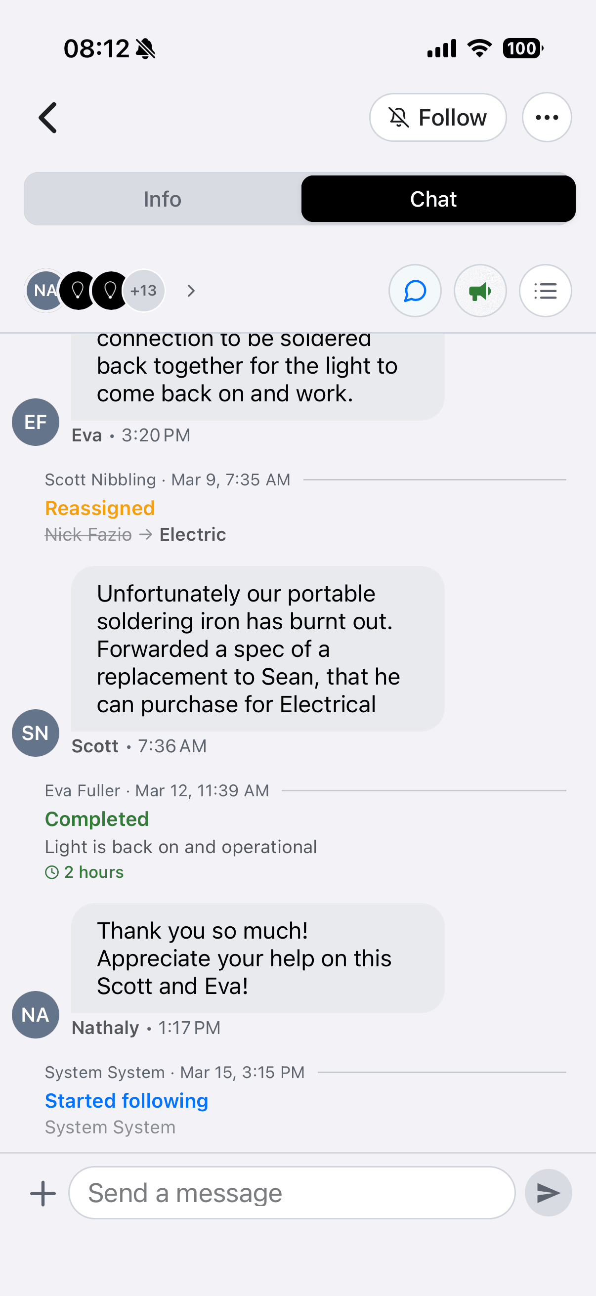 PIN mobile app — pin chat thread